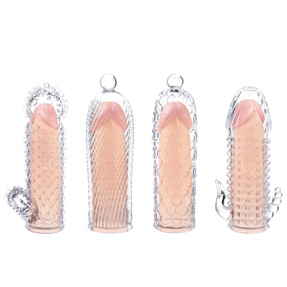 Magic Soft and Stretchy Tickler Sleeves Kit - Clear | 782631322804 | Available at EroticWarehouse.com