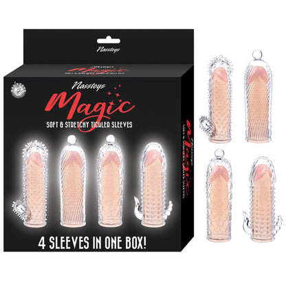 Magic Soft and Stretchy Tickler Sleeves Kit - Clear | 782631322804 | Available at EroticWarehouse.com
