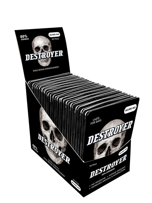 Destroyer Male Sexual Enhancement 30 Pill Box by Up 24-7 675799378427 available at EroticWarehouse.com