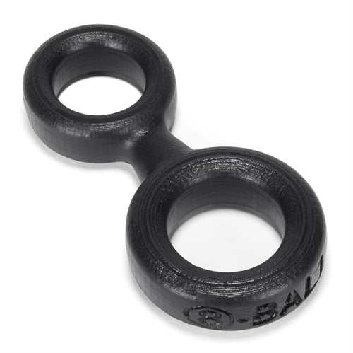 8-Ball Cockring With Attached Ball Ring Oxballs - Black | 840215100917 | Available at EroticWarehouse.com