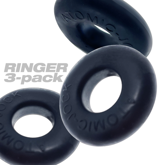Ringer Cockring 3 Pack - Small - Night Black | 840215121813 | Available at EroticWarehouse.com