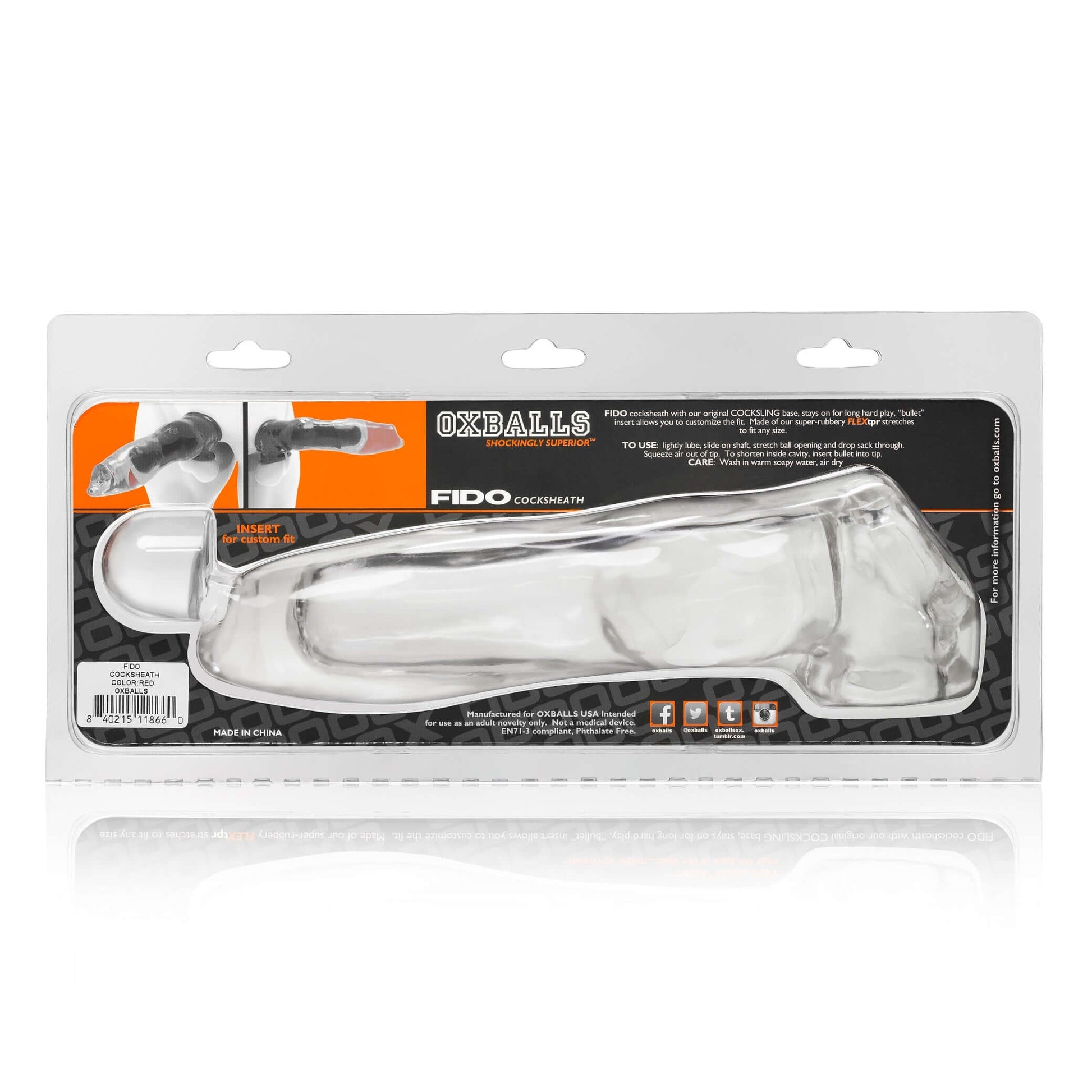 Fido Cocksheath With Adjustable Fit - Clear | 840215114587 | Available at EroticWarehouse.com