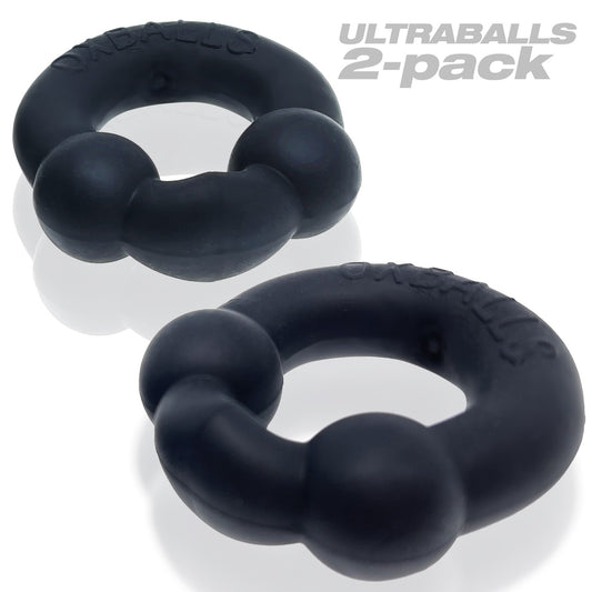 Ultraballs 2- Piece Cockring Set - Night Black | 840215121844 | Available at EroticWarehouse.com