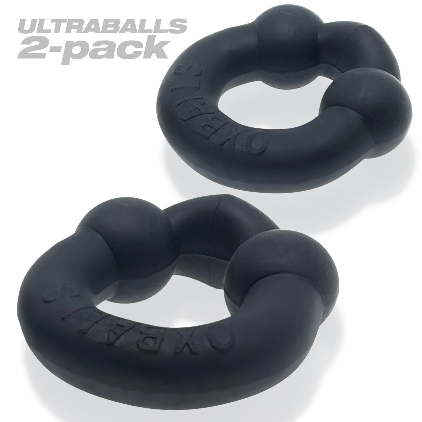 Ultraballs 2- Piece Cockring Set - Night Black | 840215121844 | Available at EroticWarehouse.com