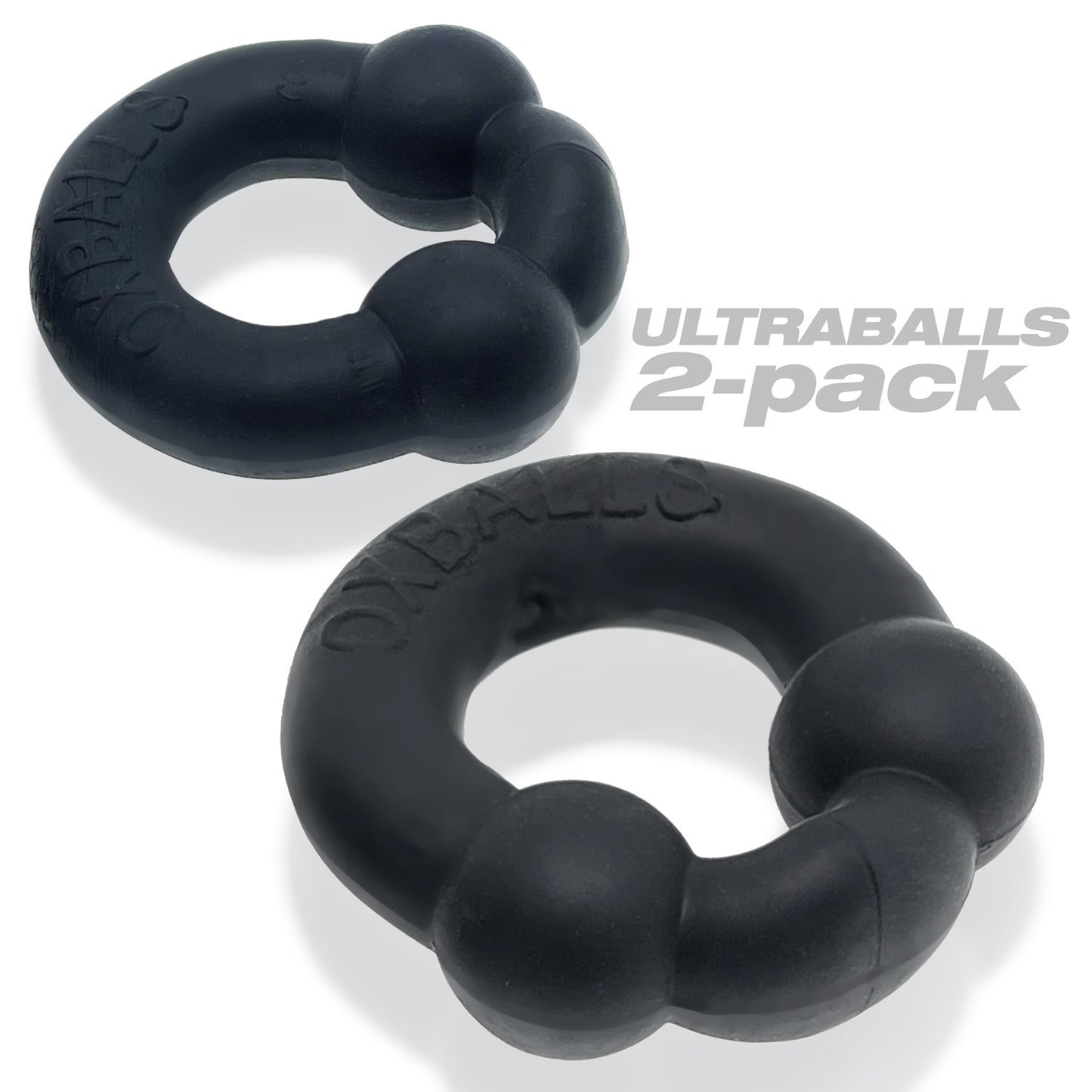 Ultraballs 2- Piece Cockring Set - Night Black | 840215121844 | Available at EroticWarehouse.com