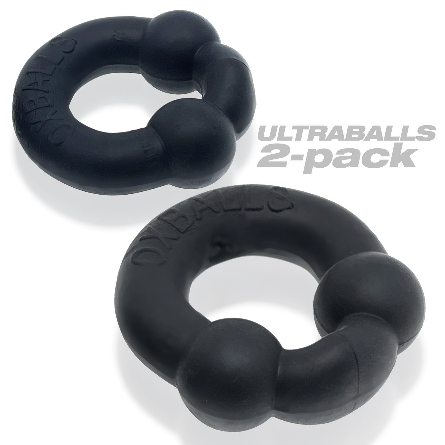 Ultraballs 2- Piece Cockring Set - Night Black | 840215121844 | Available at EroticWarehouse.com