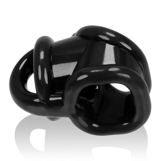 Oxballs Ballsling Cocksling W / Splittler - Black | 840215119353 | Available at EroticWarehouse.com
