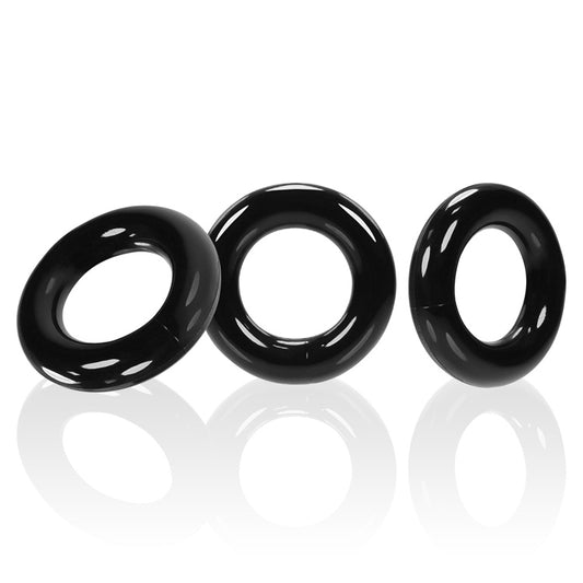 Willy Rings 3-Pack Cockrings - Black | 840215120298 | Available at EroticWarehouse.com