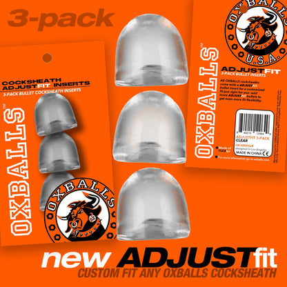 Cocksheath Adjustfit 3 Pack Bullet Inserts | 840215120649 | Available at EroticWarehouse.com