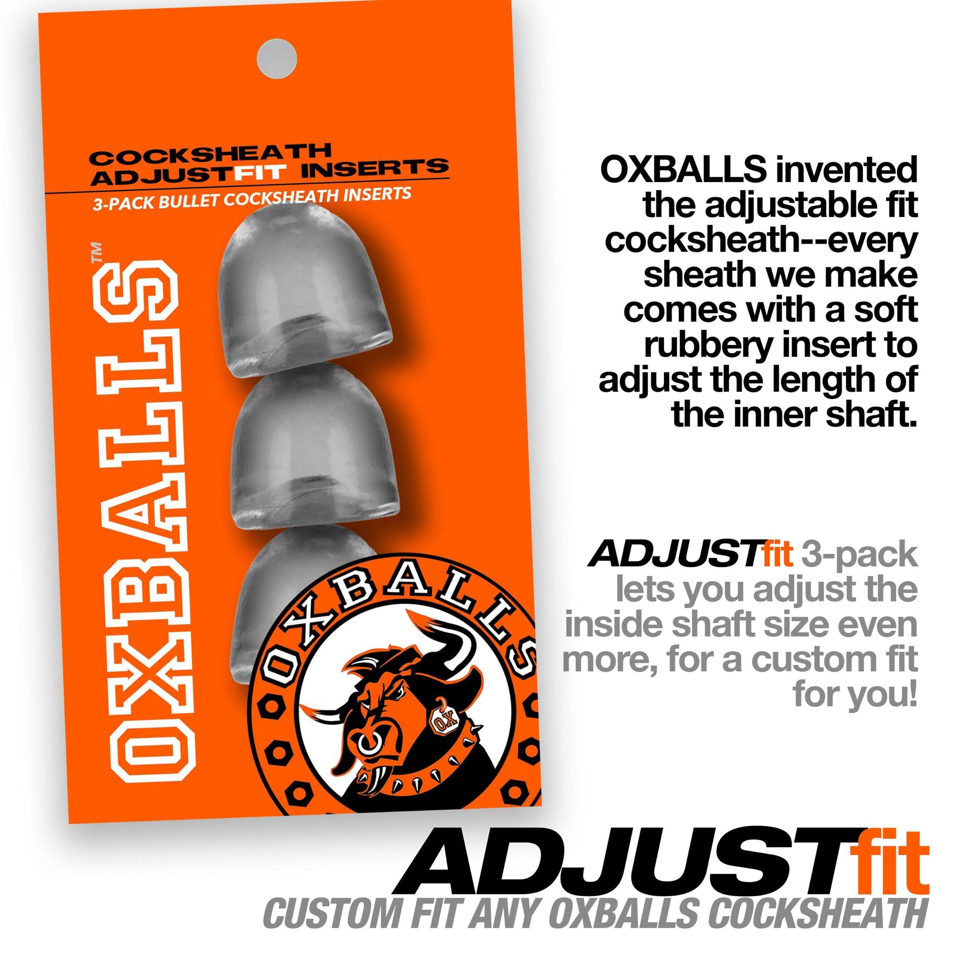 Cocksheath Adjustfit 3 Pack Bullet Inserts | 840215120649 | Available at EroticWarehouse.com