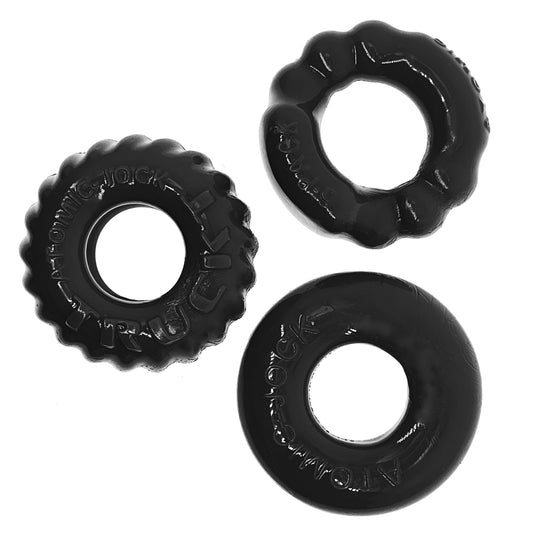 Bonemaker 3-Pack Boner Rings - Black | 840215121684 | Available at EroticWarehouse.com