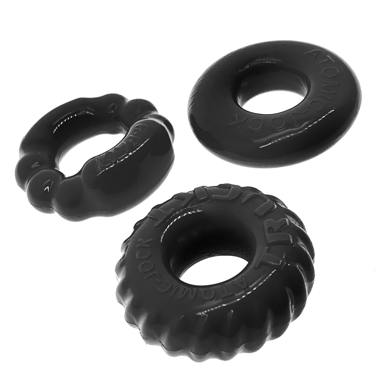 Bonemaker 3-Pack Boner Rings - Black | 840215121684 | Available at EroticWarehouse.com