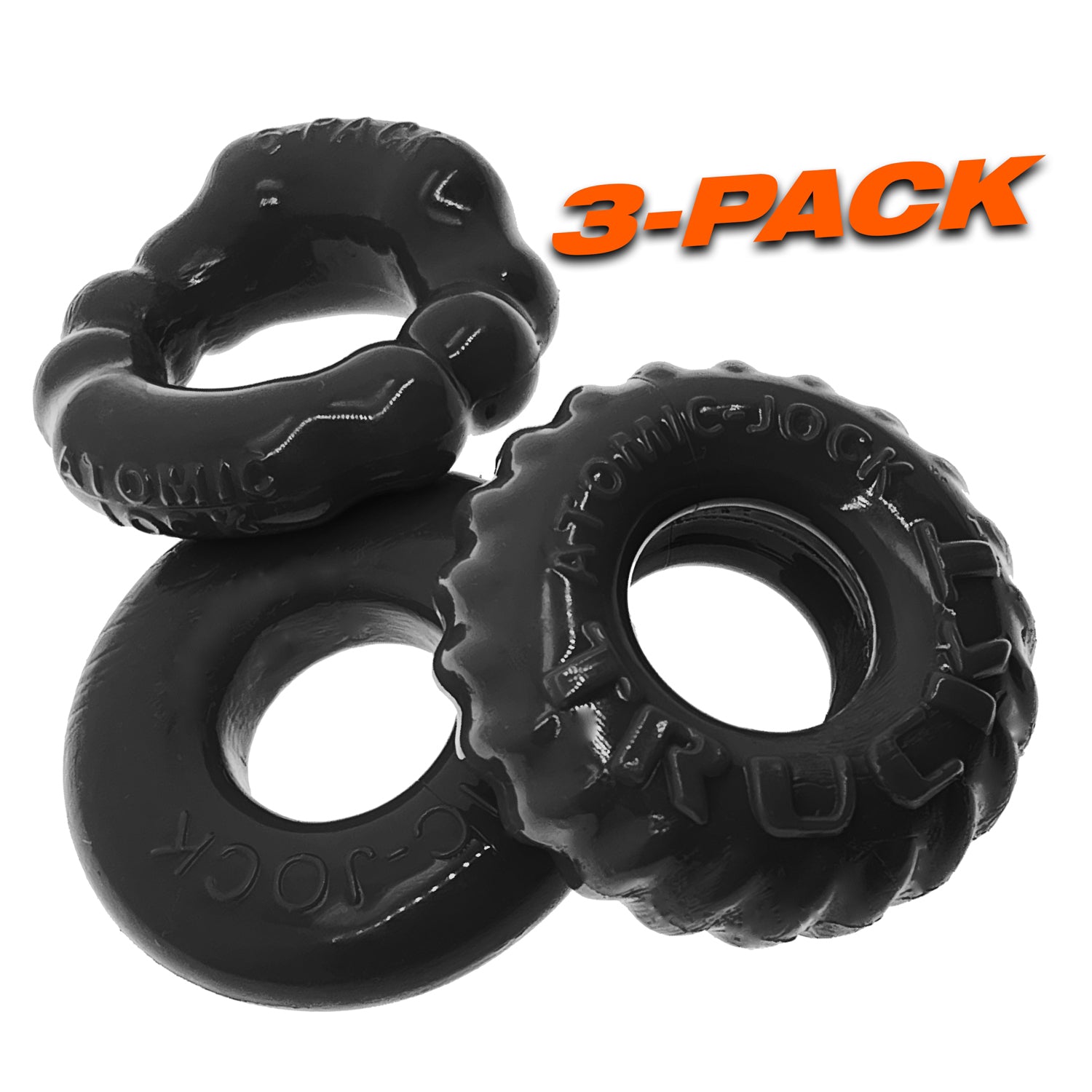 Bonemaker 3-Pack Boner Rings - Black | 840215121684 | Available at EroticWarehouse.com