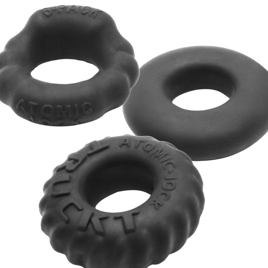 Bonemark 3-Pack Boner Cockring Kit - Black | 840215126535 | Available at EroticWarehouse.com
