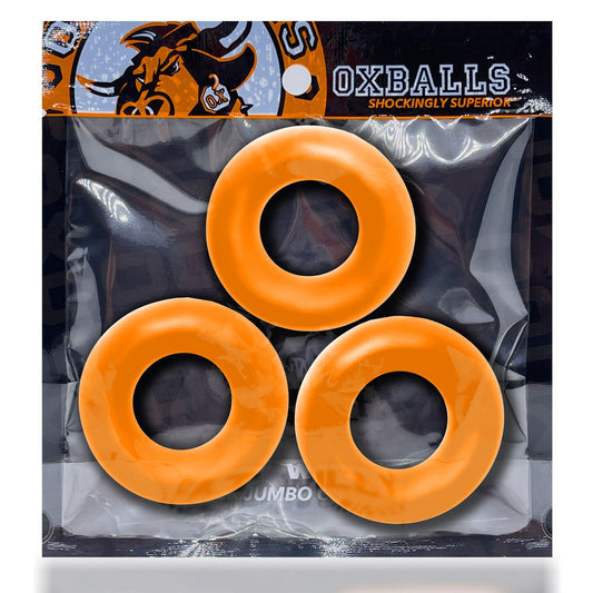 Fat Willy 3-Pack Jumbo Cockring - Orange | 840215121035 | Available at EroticWarehouse.com