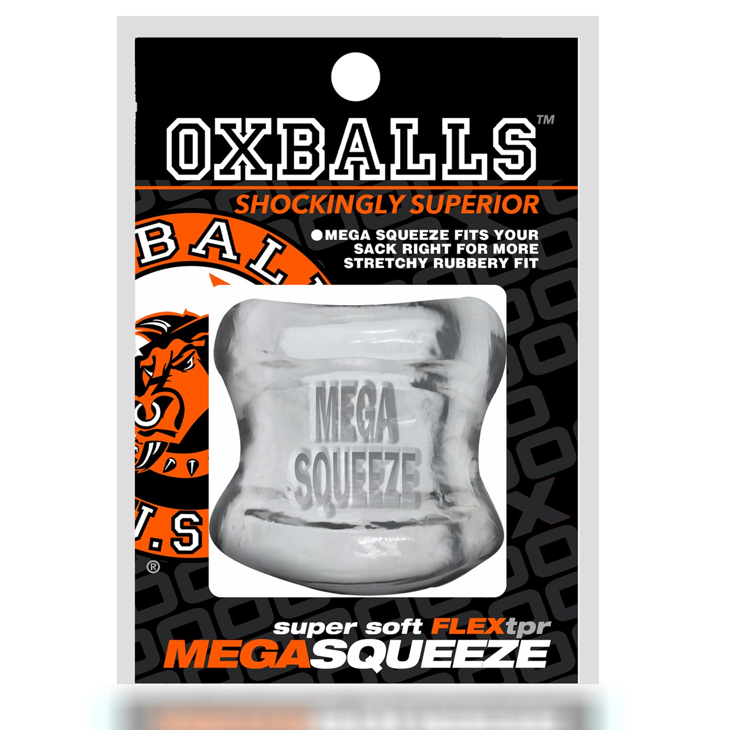 Mega Squeeze - Ergofit Ballstretcher - Clear | 840215122643 | Available at EroticWarehouse.com