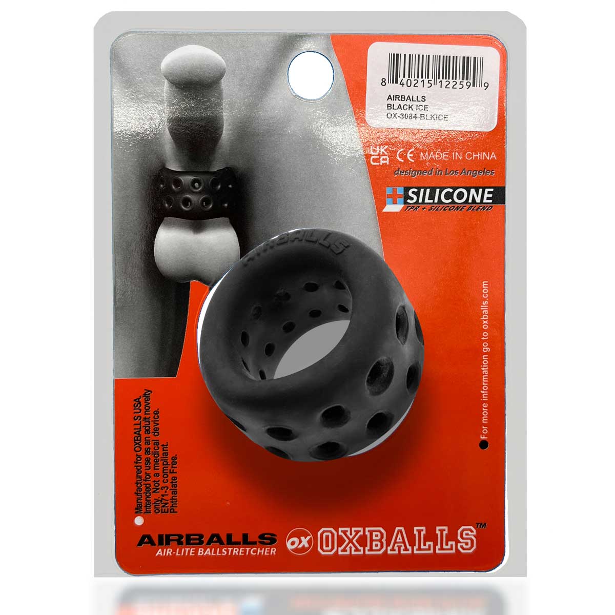 Airballs Air-Lite Vented Ball Stretcher - Black Ice | 840215122599 | Available at EroticWarehouse.com
