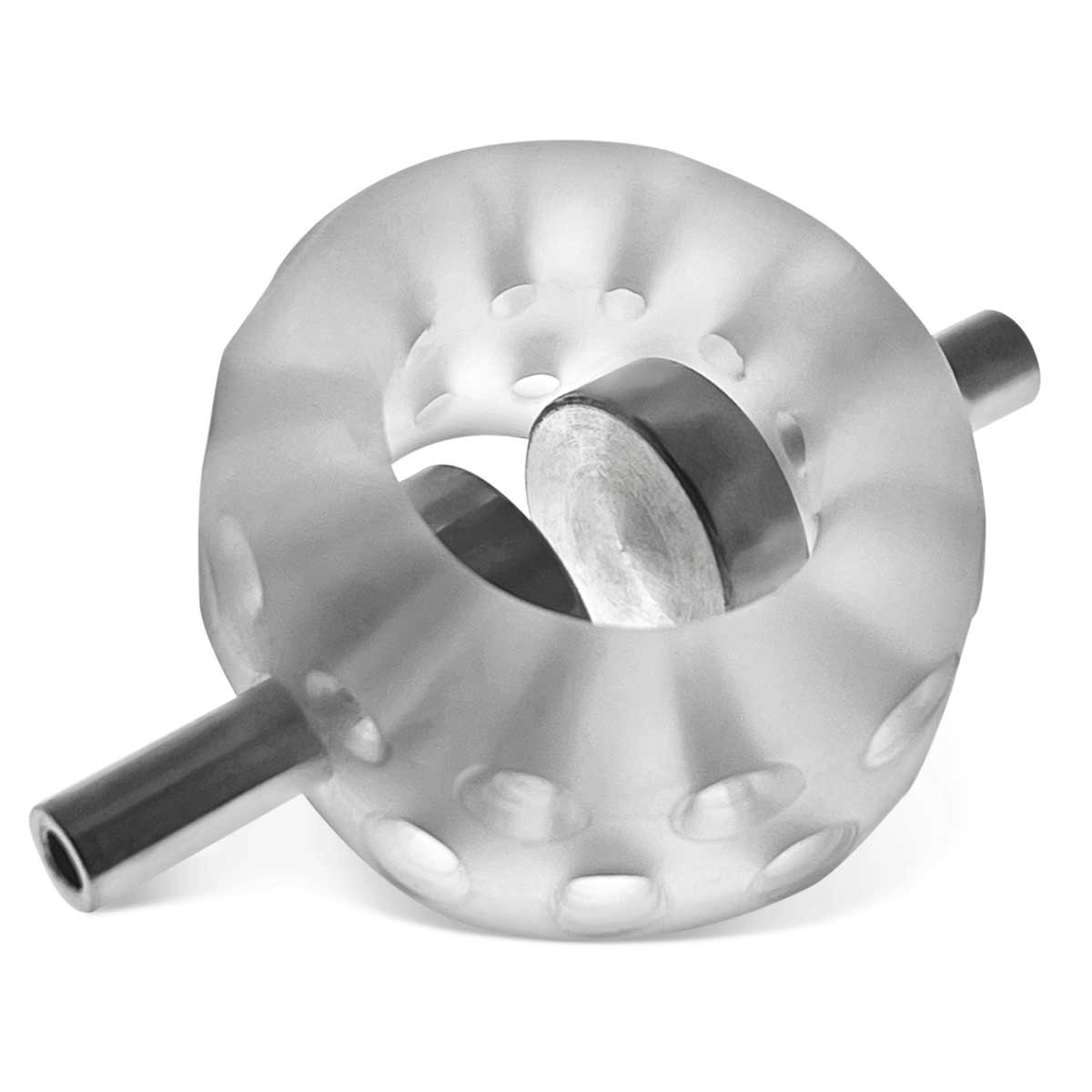 Airballs Electro Air-Lite Ballstretcher With Two 4mm Electro Contact - Clear Ice | 840215122629 | Available at EroticWarehouse.com