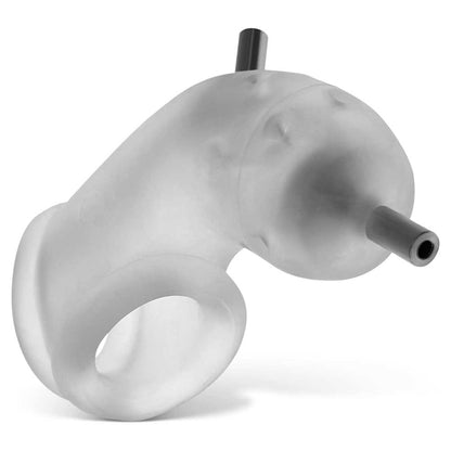 Airlock Electro Air-Lite Vented Chastity With Two 4mm Contacts - Clear Ice | 840215122889 | Available at EroticWarehouse.com