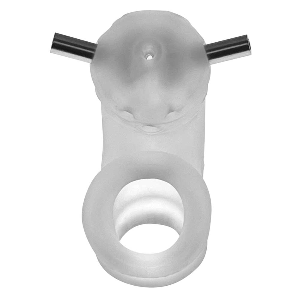Airlock Electro Air-Lite Vented Chastity With Two 4mm Contacts - Clear Ice | 840215122889 | Available at EroticWarehouse.com
