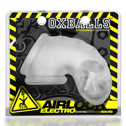 Airlock Electro Air-Lite Vented Chastity With Two 4mm Contacts - Clear Ice | 840215122889 | Available at EroticWarehouse.com