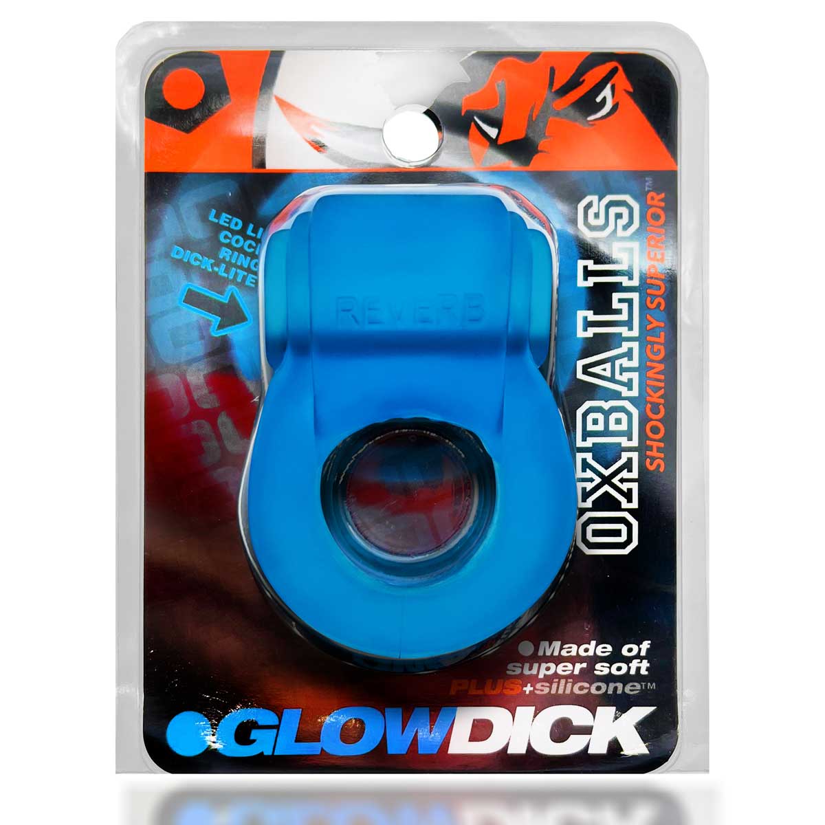 Glow Dick Cock Ring With Led - Blue Ice | 840215122728 | Available at EroticWarehouse.com