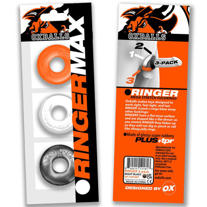Ringer Max 3-Pack - Hazzard | 840215124432 | Available at EroticWarehouse.com