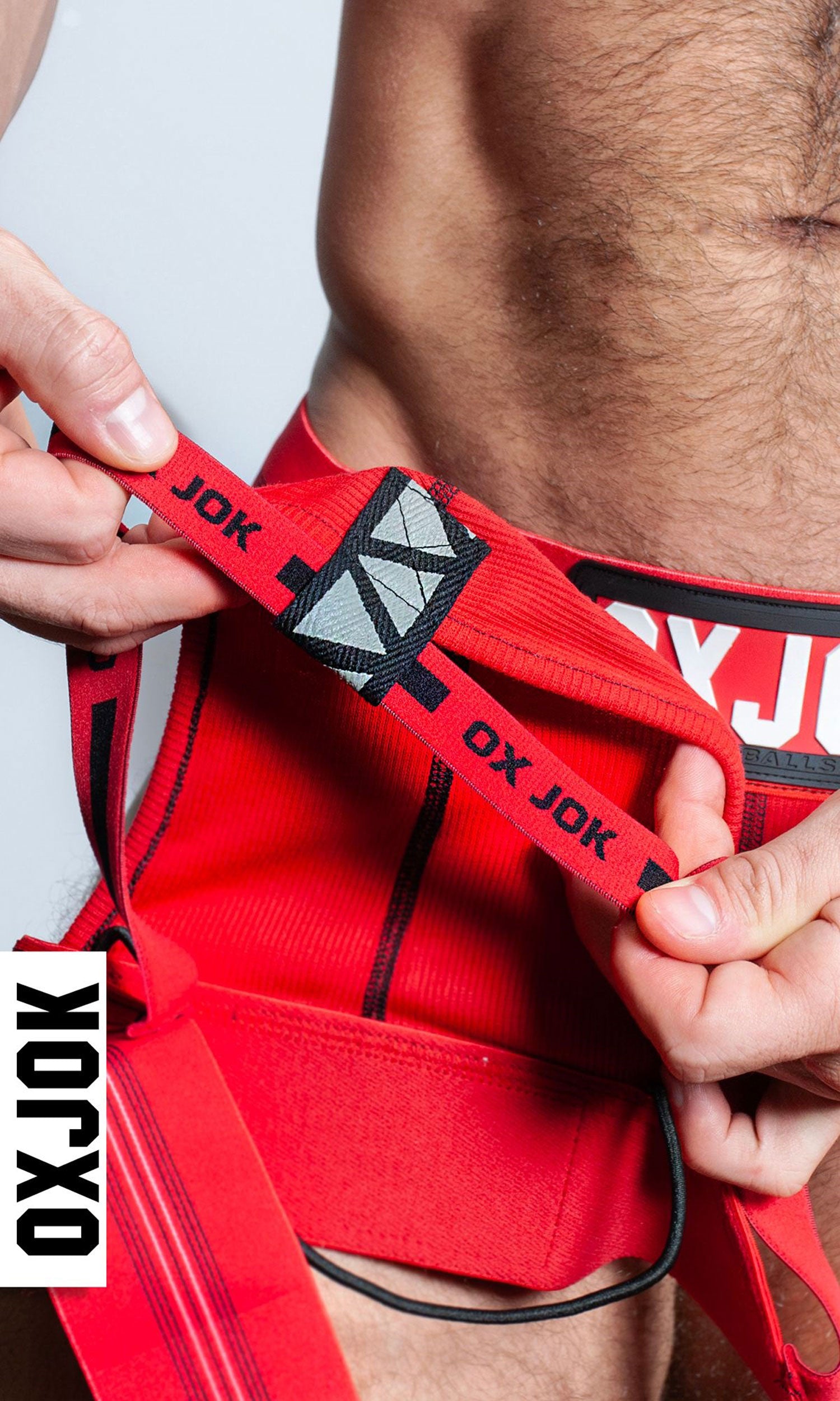 Slingjock Upthrust Slider-Strap Jock Red Hot - Medium | 840215124609 | Available at EroticWarehouse.com