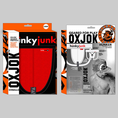 Hunker Comfy-Pouch Slider-Strap Jock Red Hot Xl | 840215124920 | Available at EroticWarehouse.com