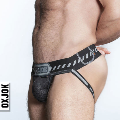 Packer Industrial Quilted Cargo Strapjock Black Pull Small | 840215125842 | Available at EroticWarehouse.com