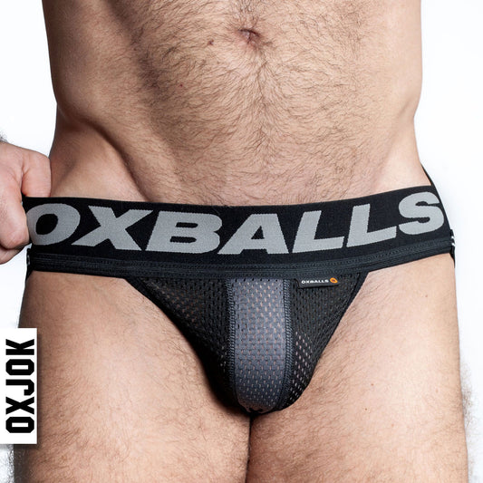 Airmesh Upthrust Slider-Strap Jock Tar Black Large | 840215125965 | Available at EroticWarehouse.com