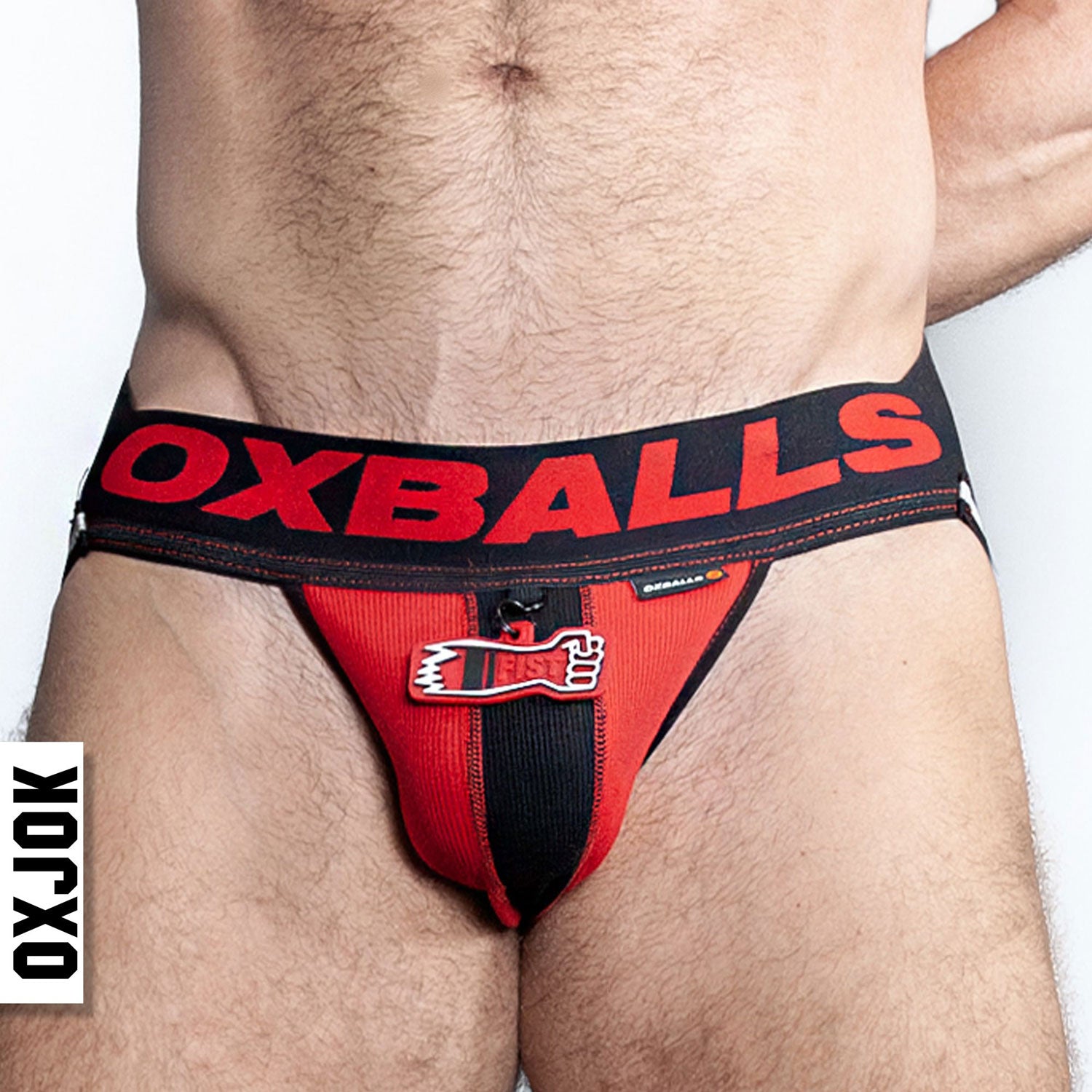 Fisterjock 3d Fist Tagger Jock Black/red Medium | 840215125606 | Available at EroticWarehouse.com