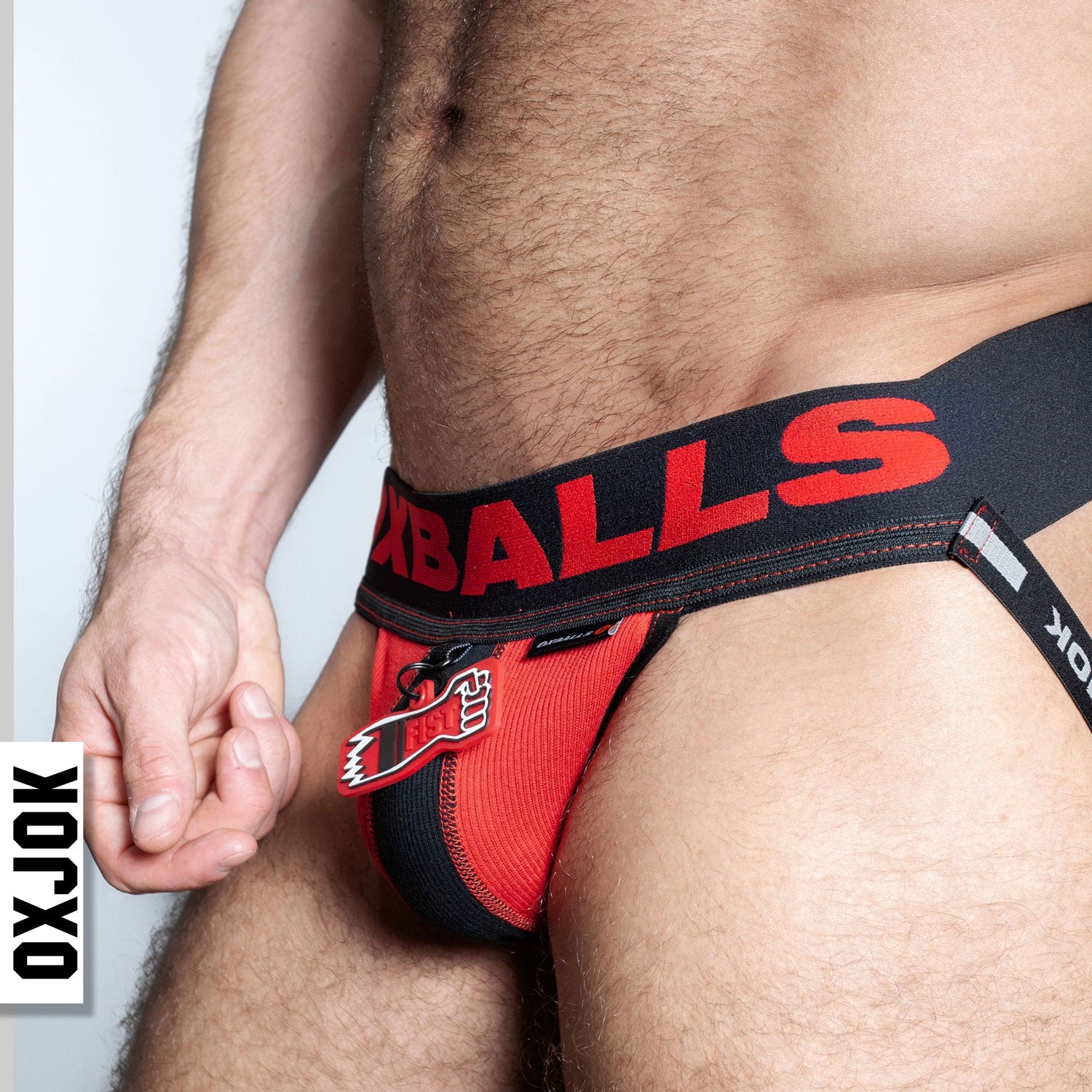 Fisterjock 3d Fist Tagger Jock Black/red Small | 840215125590 | Available at EroticWarehouse.com