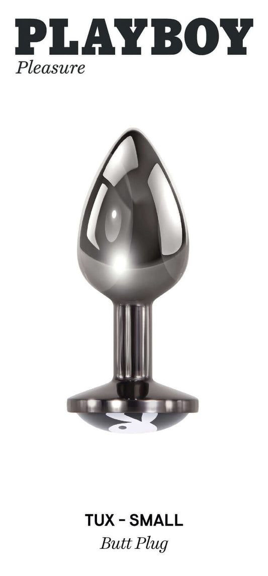 Playboy Pleasure - Tux - Small - Butt Plug - Hematite | 844477022475 | Available at EroticWarehouse.com