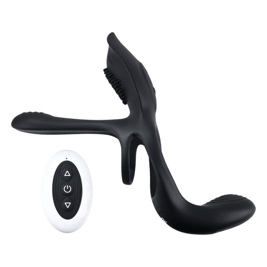 Playboy Pleasure - the 3 Way - Cock Ring - Black | 844477021287 | Available at EroticWarehouse.com
