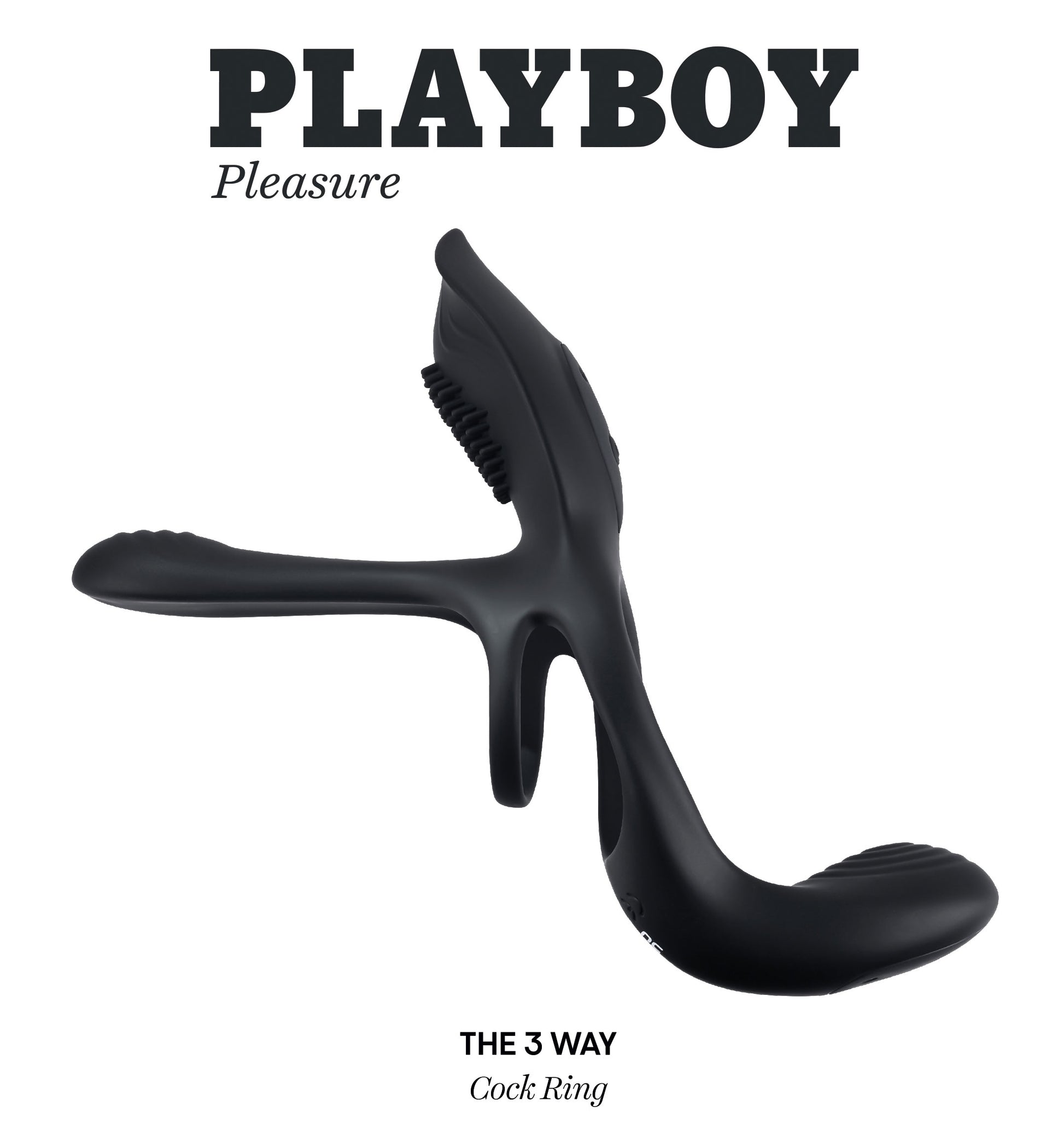 Playboy Pleasure - the 3 Way - Cock Ring - Black | 844477021287 | Available at EroticWarehouse.com