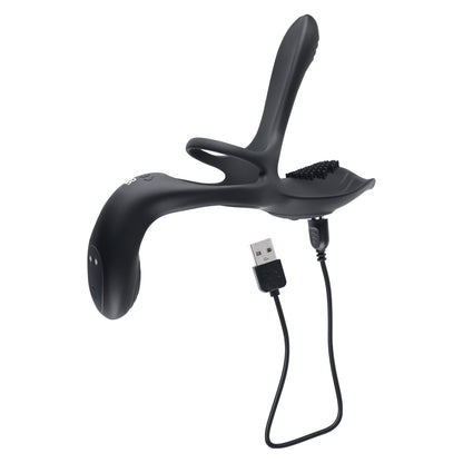 Playboy Pleasure - the 3 Way - Cock Ring - Black | 844477021287 | Available at EroticWarehouse.com