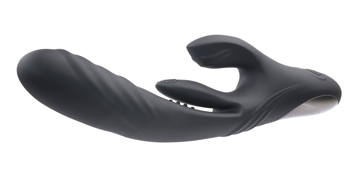 Playboy Pleasure - Rapid Rabbit - Vibrator - Black | 844477021348 | Available at EroticWarehouse.com