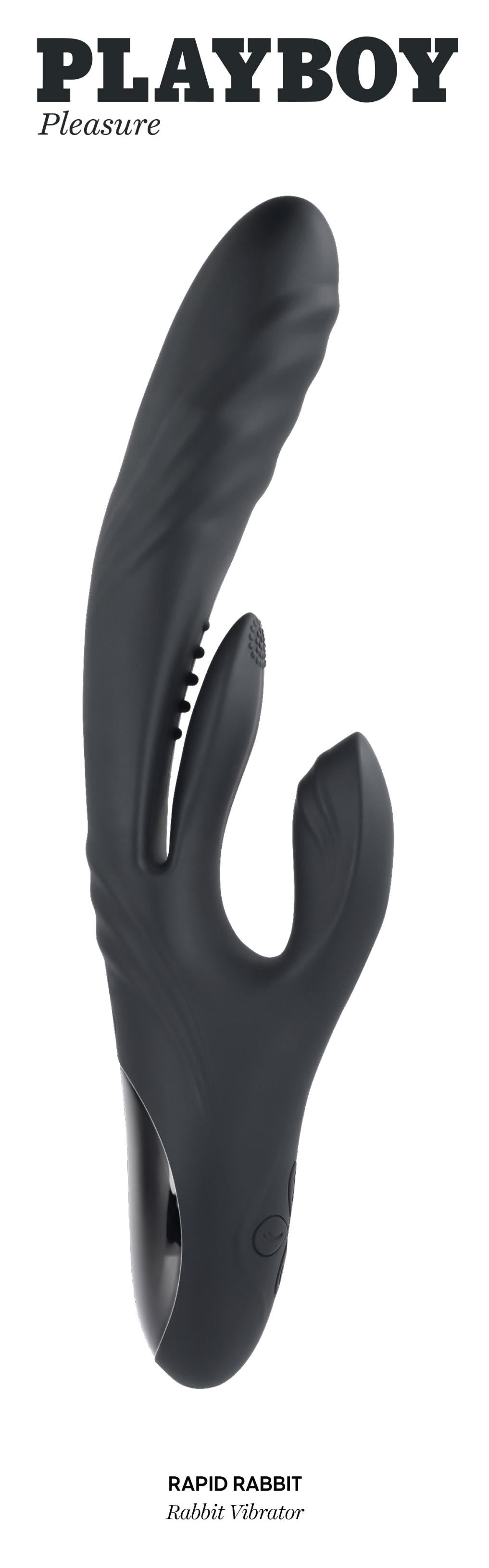 Playboy Pleasure - Rapid Rabbit - Vibrator - Black | 844477021348 | Available at EroticWarehouse.com