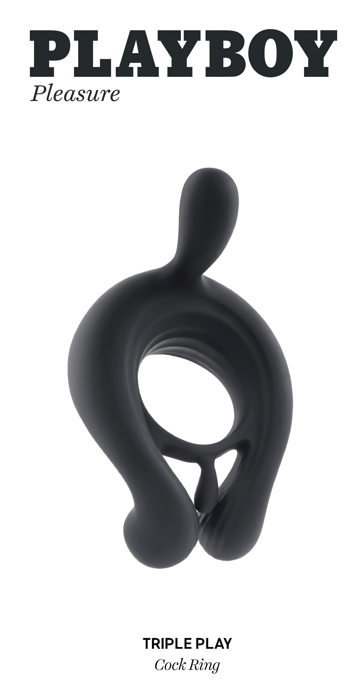 Playboy Pleasure - Triple Play - Cock Ring - Black | 844477021355 | Available at EroticWarehouse.com