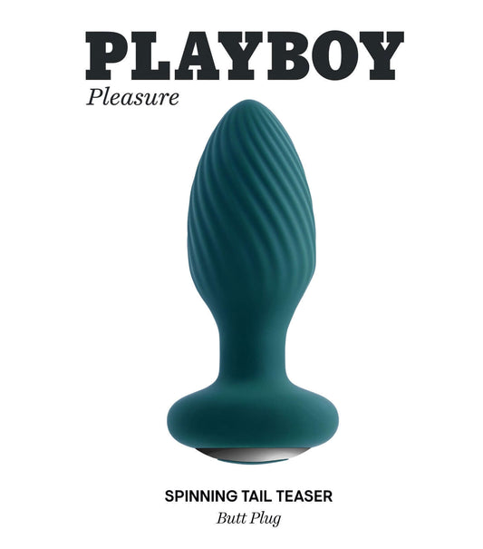 Playboy Pleasure - Spinning Tail Teaser - Butt Plug - Deep Teal | 844477022321 | Available at EroticWarehouse.com