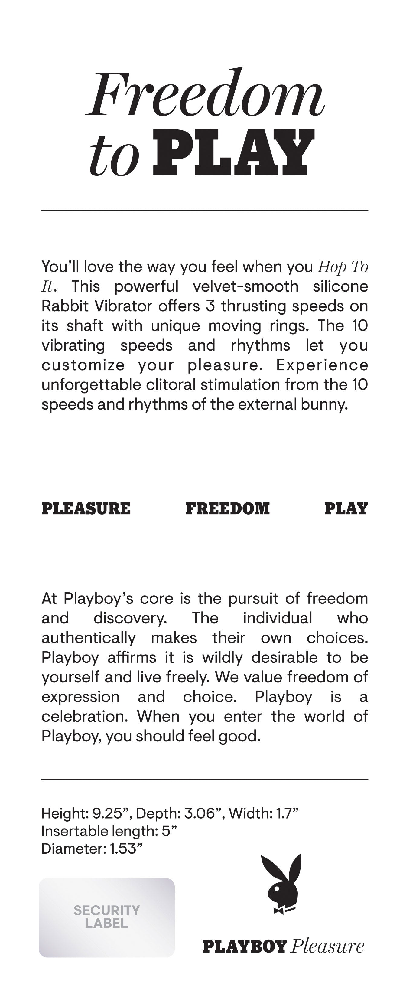 Playboy Pleasure - Hop to It - Rabbit Vibrator - Dark Purple | 844477022345 | Available at EroticWarehouse.com