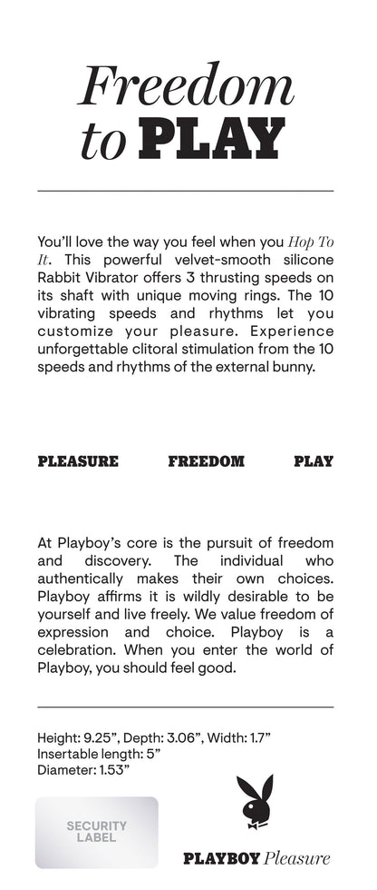 Playboy Pleasure - Hop to It - Rabbit Vibrator - Dark Purple | 844477022345 | Available at EroticWarehouse.com
