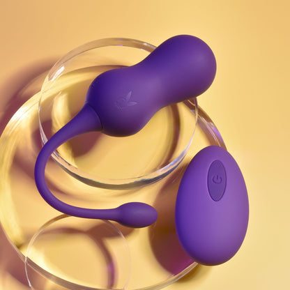 Playboy Pleasure - Double Time - Kegel Balls - Dark Purple | 844477022406 | Available at EroticWarehouse.com