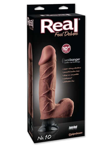 Real Feel Deluxe no.10 10-Inch - Brown | 603912340822 | Available at EroticWarehouse.com