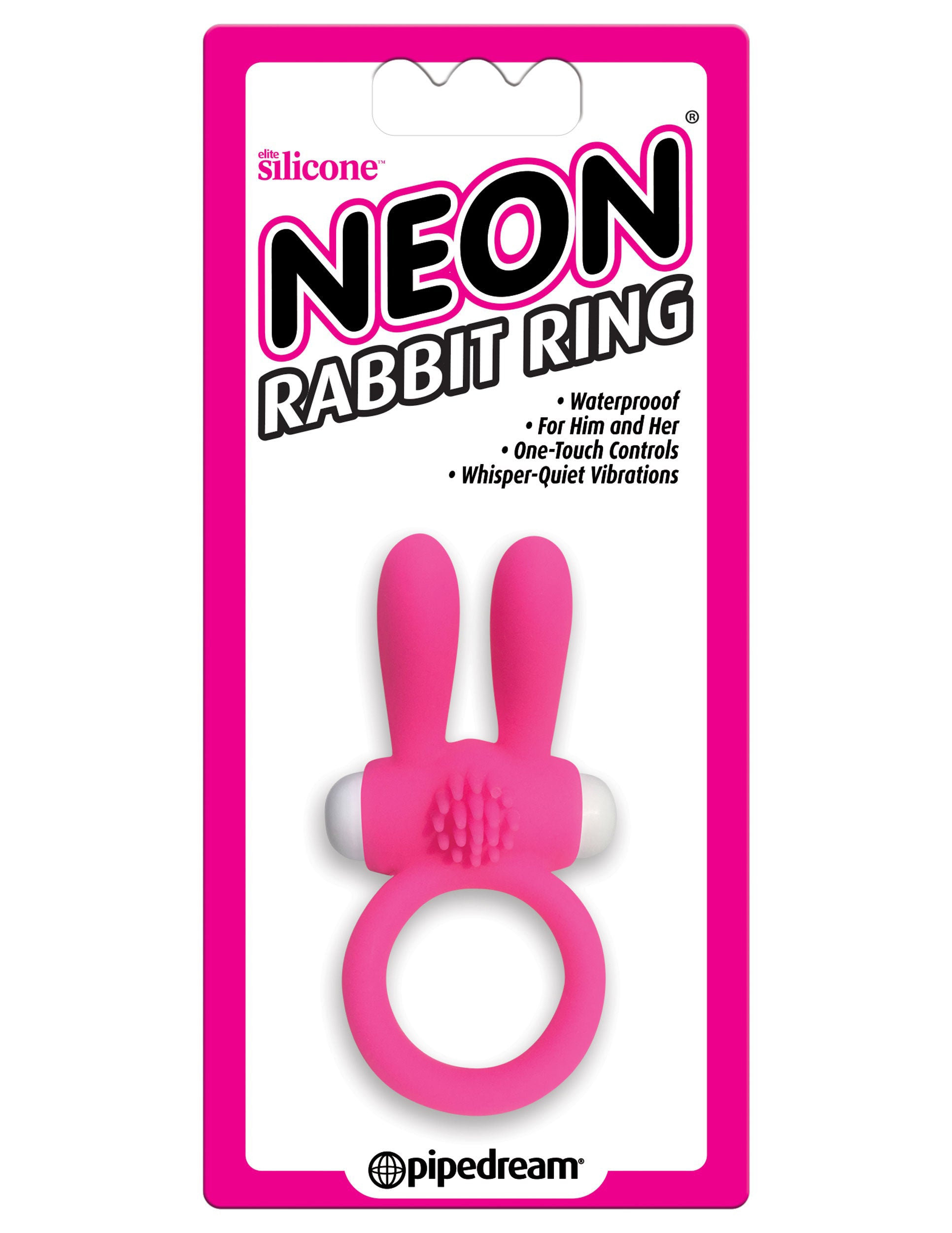 Neon Rabbit Ring - Pink | 603912738377 | Available at EroticWarehouse.com