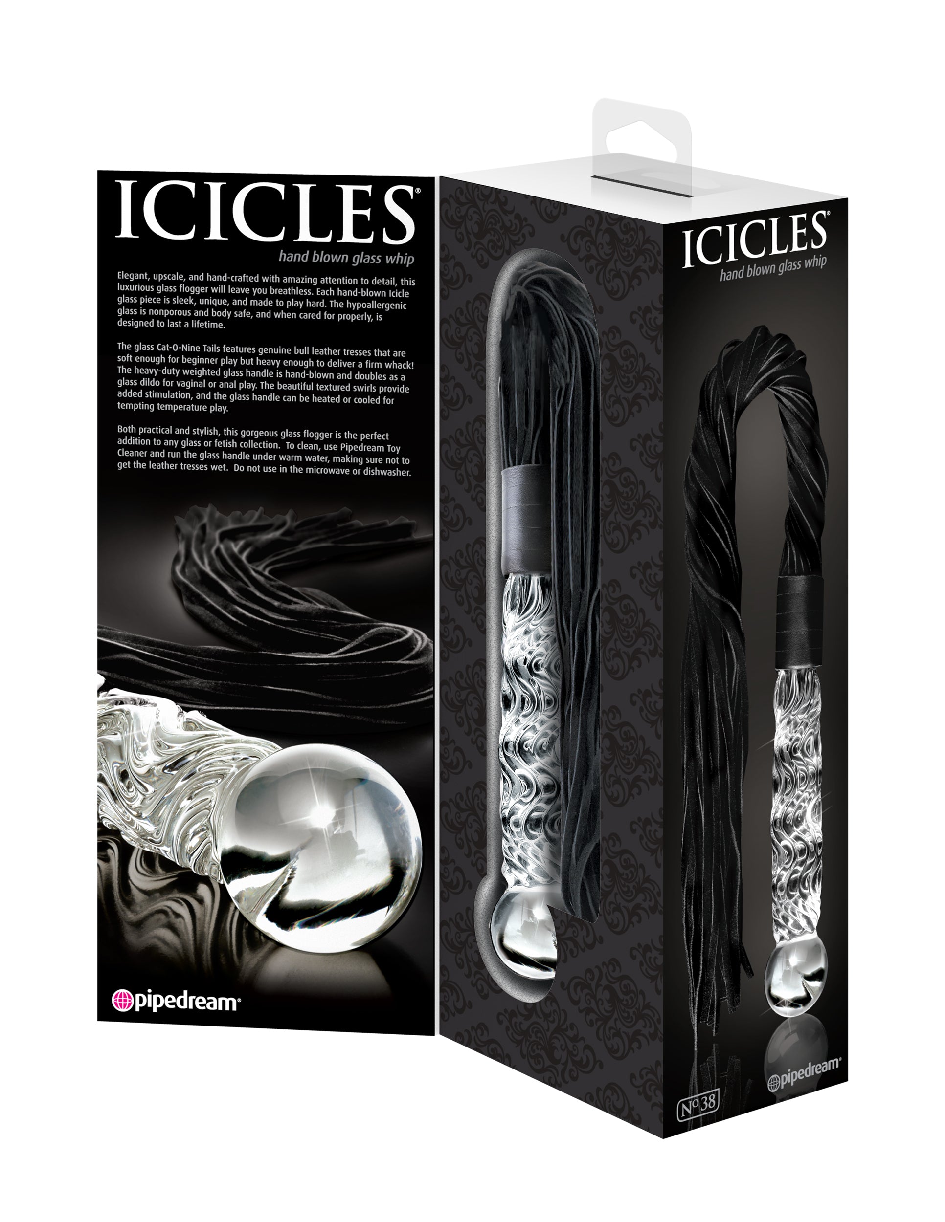 Icicles No. 38 - Clear / Black | 603912314656 | Available at EroticWarehouse.com