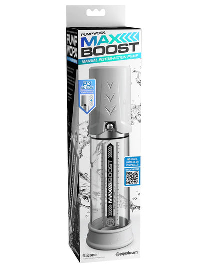 Pump Work Max Boost - White/clear | 603912774627 | Available at EroticWarehouse.com