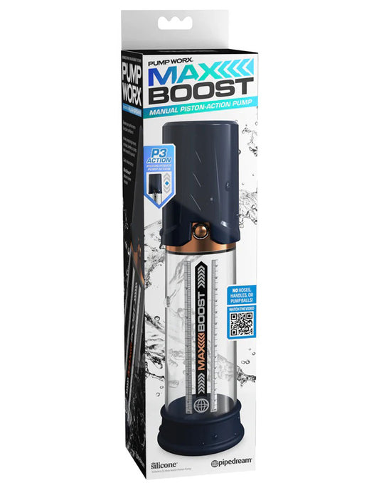 Pump Worx Max Boost - Blue/clear | 603912774641 | Available at EroticWarehouse.com