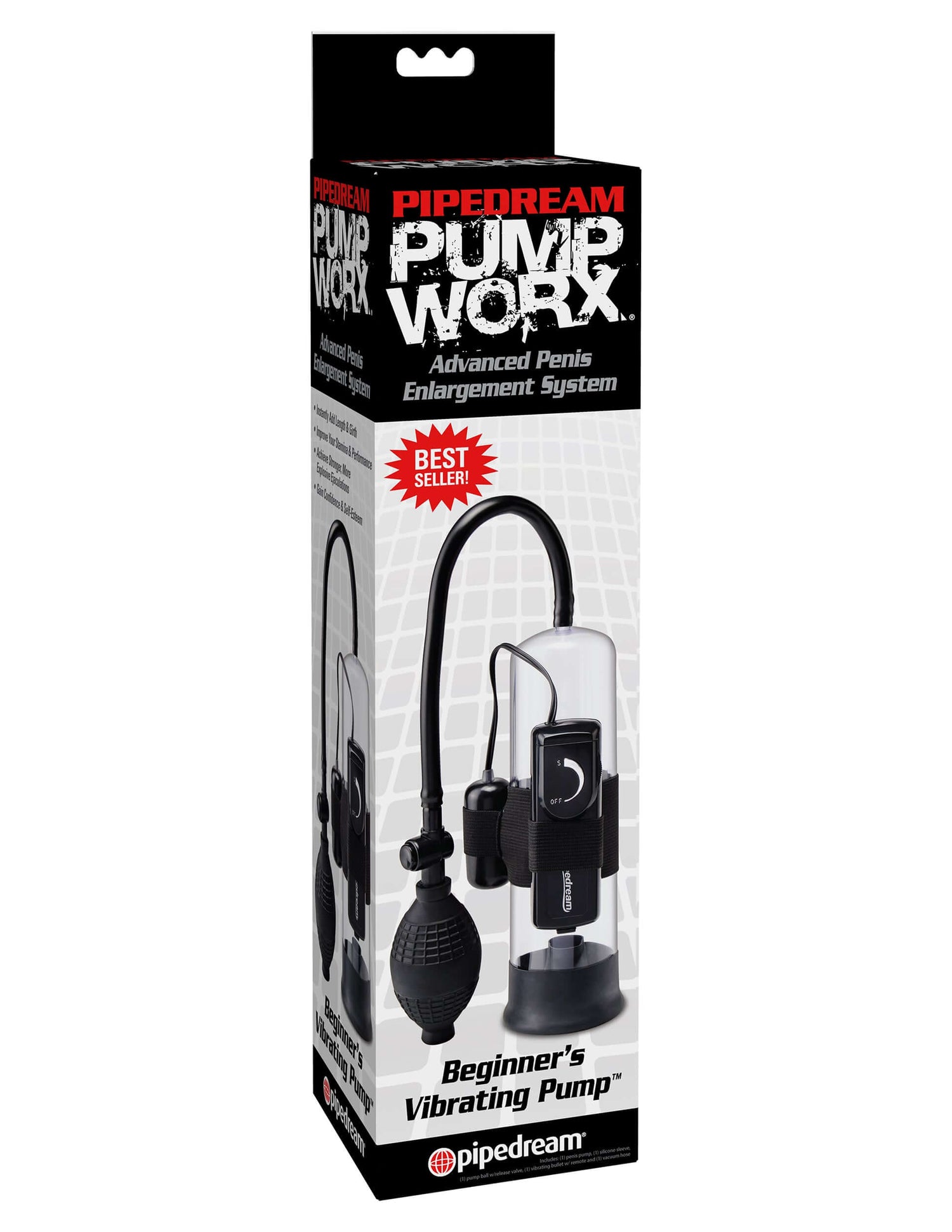 Pump Worx Beginners Vibrating Pump - Black | 603912294392 | Available at EroticWarehouse.com